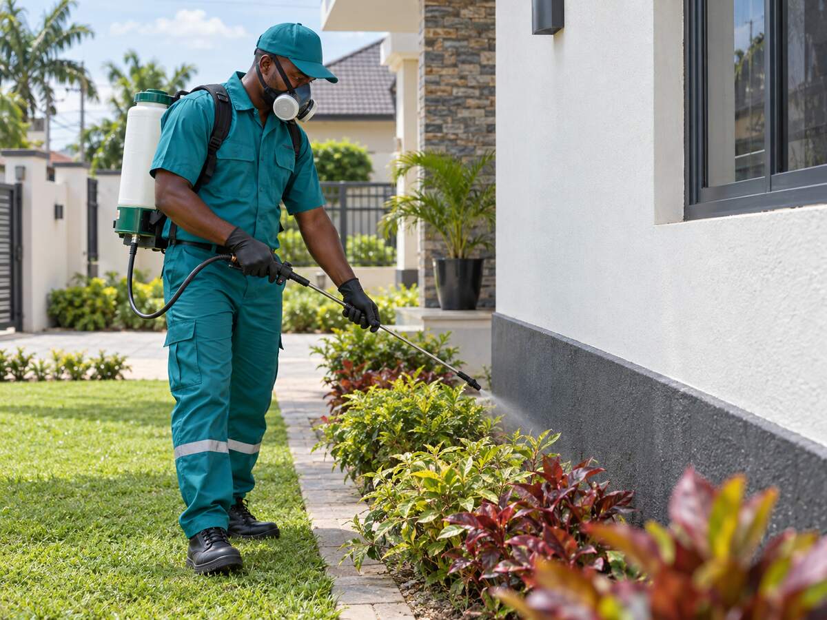 A trained De Cleans technician carrying out pest control